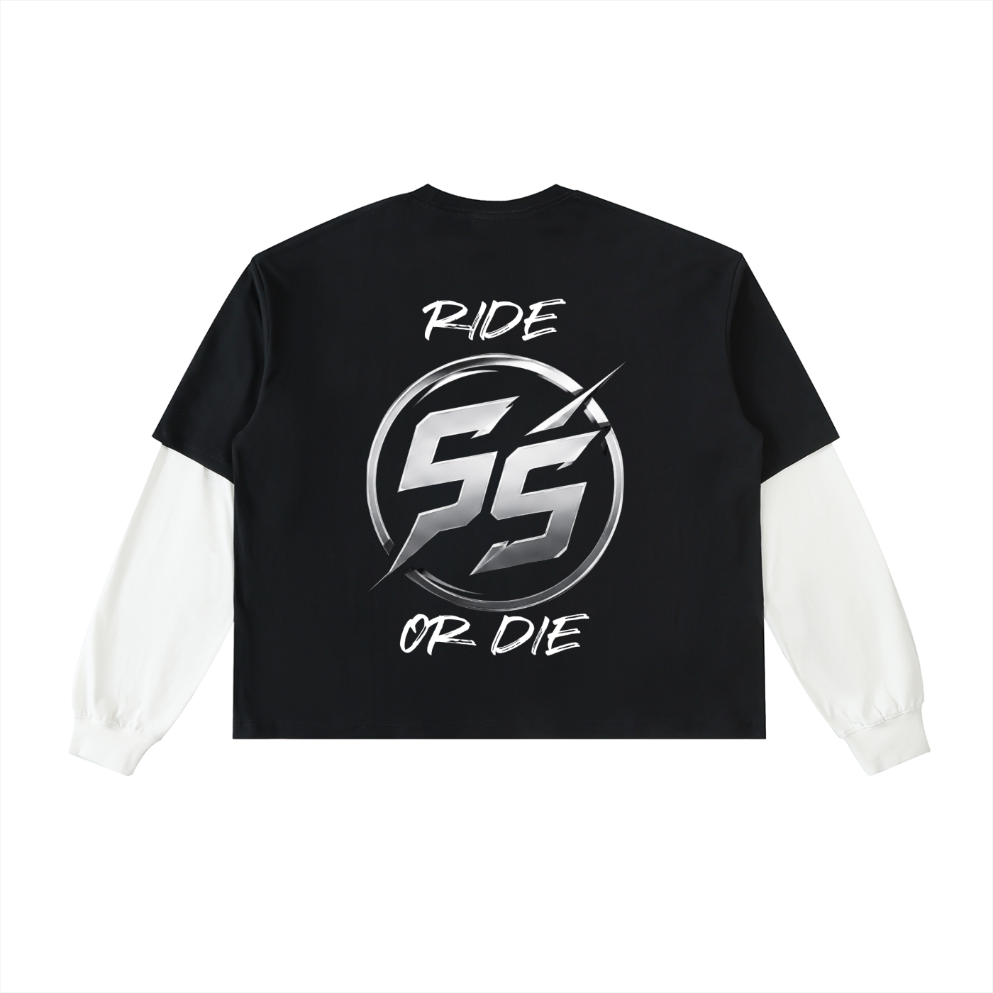 Layered Contrast Sleeve Cotton T-Shirt