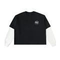 Layered Contrast Sleeve Cotton T-Shirt