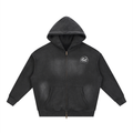 Sunfade Two-way Zipper Boxy Fleece Hoodie