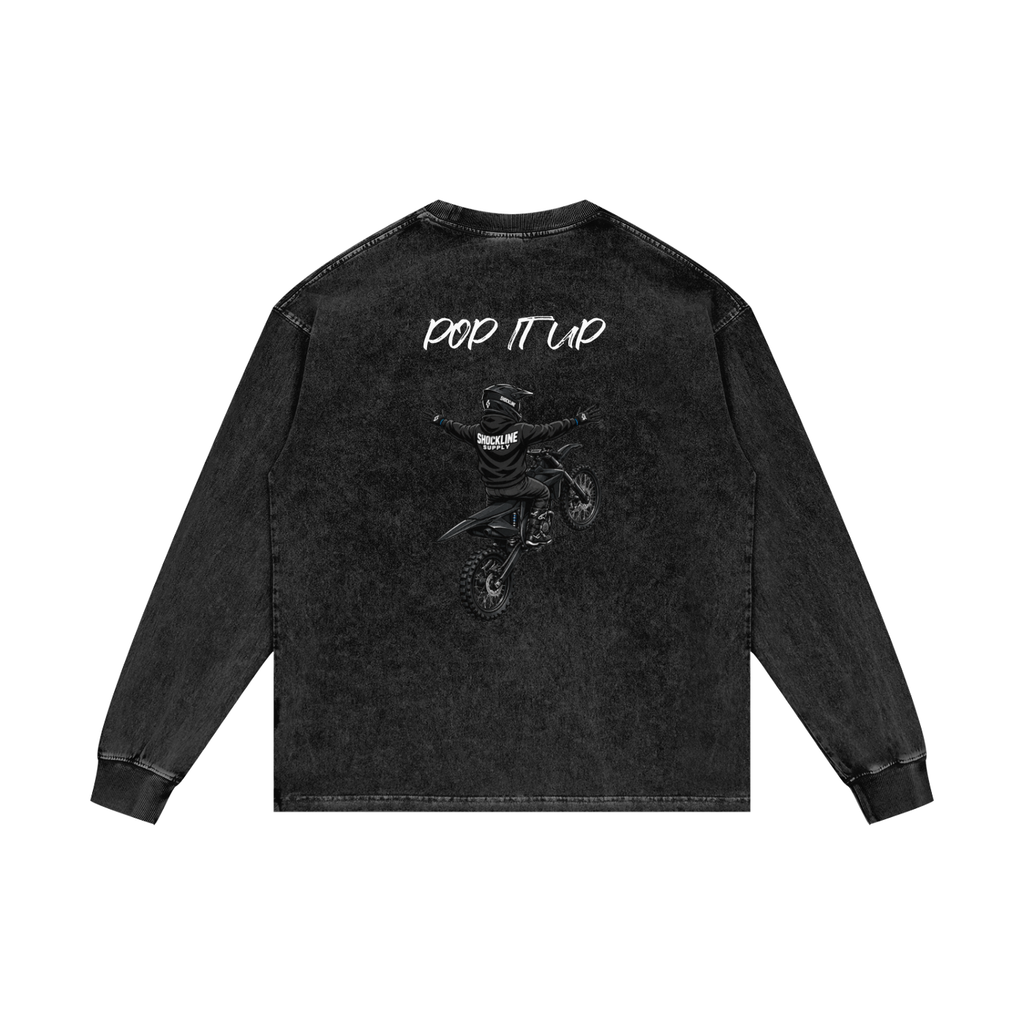 Acid Wash Oversize Long Sleeve T-Shirt